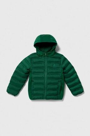 Otroška jakna United Colors of Benetton zelena barva - zelena. Otroški jakna iz kolekcije United Colors of Benetton. Močno podložen model