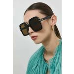 Sončna očala Gucci GG1241S ženska, črna barva - črna. Sončna očala iz kolekcije Gucci. Model z enobarvnimi stekli in okvirji iz plastike. Ima filter UV 400.