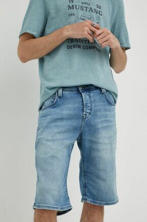 Kratke hlače Mustang Chicago Shorts moške - modra. Kratke hlače iz kolekcije Mustang. Model izdelan iz prožnega materiala