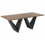 Beliani Jedilna miza iz temnega lesa in črne barve SINTRA