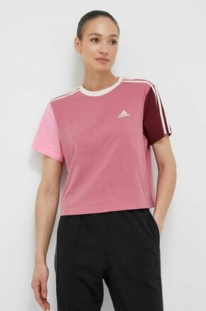 Bombažna kratka majica adidas roza barva - roza. Kratka majica iz kolekcije adidas
