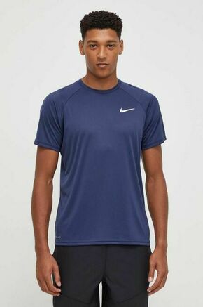Kratka majica za vadbo Nike mornarsko modra barva - mornarsko modra. Kratka majica za vadbo iz kolekcije Nike. Model izdelan iz materiala