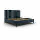 Temno modra oblazinjena zakonska postelja s prostorom za shranjevanje z letvenim dnom 160x200 cm Casey – Mazzini Beds