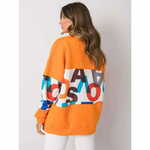 Ex moda Ženska majica s kapuco s potiskom MADALYN oranžna EM-BL-627.91_373644 L-XL
