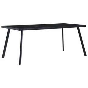 Vidaxl Jedilna miza črna 160x80x75 cm kaljeno steklo