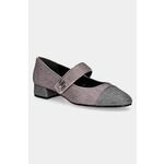 Salonarji iz semiša Tory Burch Cap-Toe Mary Jane Pave Heel Ballet roza barva, 162495-500 - roza. Salonarji iz kolekcije Tory Burch. Model izdelan iz semiš usnja. Model z usnjenim podplatom, ki zaradi svojih naravnih por preprečuje drgnjenje,...