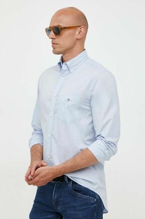 Bombažna srajca Gant moška - modra. Srajca iz kolekcije Gant