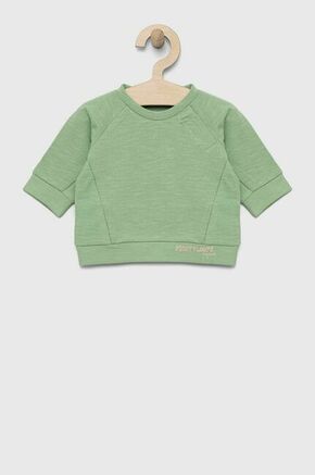 Bombažen pulover za dojenčka United Colors of Benetton zelena barva - zelena. Bluza za dojenčka iz kolekcije United Colors of Benetton. Model izdelan iz pletenine s potiskom. Izjemno udoben material.