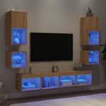 Vidaxl Komplet TV omaric LED 8-delni sonoma hrast inženirski les