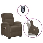 vidaXL Električni masažni stol s funkcijo vstajanja sivo um. usnje