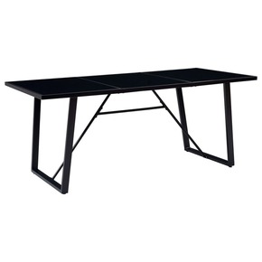 Vidaxl Jedilna miza črna 200x100x75 cm kaljeno steklo