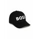 Otroška bombažna bejzbolska kapa BOSS črna barva - črna. Otroški kapa s šiltom vrste baseball iz kolekcije BOSS. Model izdelan iz tkanine s potiskom. Bombažen, udoben material.