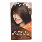 Revlon Colorsilk Beautiful Color odtenek 41 Medium Brown darilni set barva za lase Colorsilk Beautiful Color 59,1 ml + razvijalec barve 59,1 ml + balzam 11,8 ml + rokavice