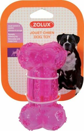 Zolux Igrača za pse kost BONE TPR POP 12cm roza