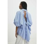 Bombažna srajca Answear Lab ženska, mornarsko modra barva - mornarsko modra. Srajca iz kolekcije Answear Lab, izdelana iz enobarvne tkanine. Kolekcija je na voljo izključno na Answear.Si.