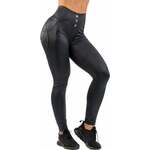Nebbia High Waist Glossy Look Bubble Butt Pants Volcanic Black M Fitnes hlače