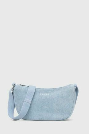 Jeans torbica Levi's - modra. Majhna torbica iz kolekcije Levi's. Model na zapenjanje