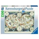 Ravensburger 1500 delna sestavljanka Zemljevid sveta z živalmi 160037