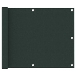 VidaXL Balkonsko platno temno zeleno 75x500 cm oksford blago