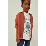 Otroška bombažna srajca zippy rjava barva - rjava. Otroški srajca iz kolekcije zippy. Model izdelan iz enobarvnega materiala.
