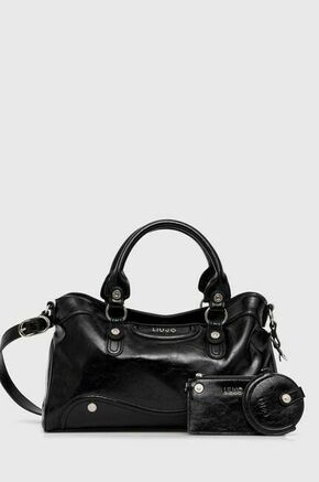 Torbica Liu Jo črna barva - črna. Velika torbica iz kolekcije Liu Jo. Model na zapenjanje
