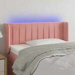 Greatstore LED posteljno vzglavje roza 103x16x78/88 cm žamet