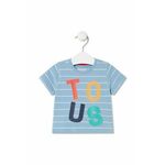 Otroška bombažna kratka majica Tous - modra. Otroške kratka majica iz kolekcije Tous. Model izdelan iz tanke, rahlo elastične pletenine.
