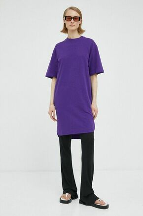 Bombažna obleka G-Star Raw vijolična barva - vijolična. Obleka iz kolekcije G-Star Raw. Ohlapen model