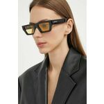 Sončna očala Off-White ženska, črna barva, OERI129_541018 - črna. Sončna očala iz kolekcije Off-White. Model z enobarvnimi stekli in okvirji iz plastike. Ima filter UV 400.