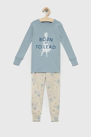 Otroška bombažna pižama GAP - modra. Otroška Pižama iz kolekcije GAP. Model izdelan iz pletenine s potiskom.