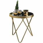 Bruxxi Zložljiva miza Cala, 46 cm, črna / zlata