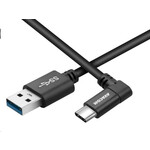 WEBHIDDENBRAND Kabel za prenos podatkov in polnjenje USB - USB Type-C, 100 cm, 90° priključek, črn