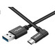 WEBHIDDENBRAND Kabel za prenos podatkov in polnjenje USB - USB Type-C, 100 cm, 90° priključek, črn