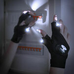 Northix LED rokavice brez prstov - črne