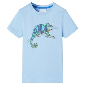 VidaXL Otroška majica z kratkimi rokavi svetlo modra 140