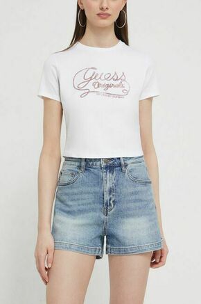 Jeans kratke hlače Guess Originals ženski - modra. Kratke hlače iz kolekcije Guess Originals