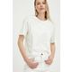Kratka majica Answear Lab ženski, bela barva - bela. Ohlapna kratka majica iz kolekcije Answear Lab, izdelana iz tanke, elastične pletenine. Model iz izjemno udobne, zračne tkanine z visoko vsebnostjo bombaža.