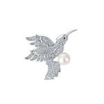 JwL Luxury Pearls Očarljiva broška kolibri s pravim biserom JL0515