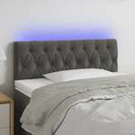vidaXL LED posteljno vzglavje temno sivo 100x7x78/88 cm žamet