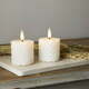 Komplet 2 belih voščenih sveč LED Star Trading Flamme Swirl, višina 7,5 cm
