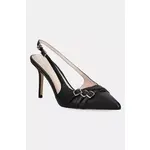 Usnjene visoke pete Guess SLING BACK BUCKLE S črna 5GGZ31.7324A.JBLK