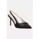 Usnjene visoke pete Guess SLING BACK BUCKLE S črna 5GGZ31.7324A.JBLK