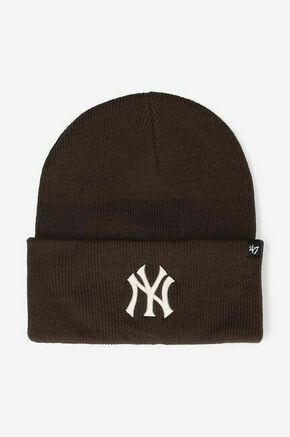 Kapa 47brand New York Yankees Haymak rjava barva - rjava. Kapa iz kolekcije 47brand. Model izdelan iz pletenine z nalepko.