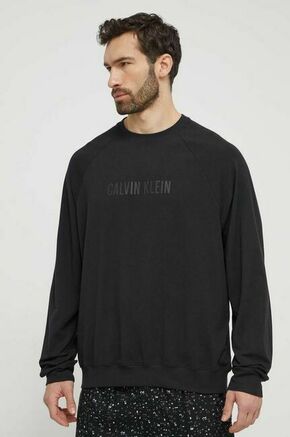 Majica z dolgimi rokavi lounge Calvin Klein Underwear črna barva - črna. Majica z dolgimi rokavi iz kolekcije Calvin Klein Underwear. Model izdelan iz pletenine s potiskom. Model iz zračne tkanine z visoko vsebnostjo bombaža.