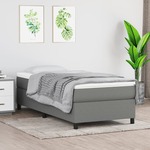 Greatstore Box spring postelja z vzmetnico temno siva 90x200 cm blago