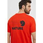 Kratka majica Fjallraven Walk With Nature moška, oranžna barva, F12600216 - oranžna. Kratka majica iz kolekcije Fjallraven, izdelana iz tanke, elastične pletenine. Model iz zračne tkanine z visoko vsebnostjo bombaža.