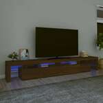 Vidaxl TV omarica z LED lučkami rjav hrast 260x36,5x40 cm