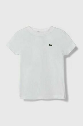 Otroška bombažna kratka majica Lacoste bela barva - bela. Otroške kratka majica iz kolekcije Lacoste
