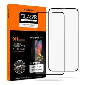 Zaščitno Kaljeno Steklo za telefon iPhone 11 PRO SPIGEN BLACK 2kom.