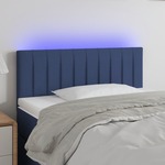 Greatstore LED posteljno vzglavje modro 100x5x78/88 cm blago